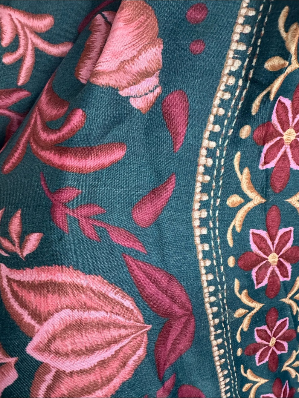 FARM Rio Teal and Rose-Pink Printed V-Neck Maxi Dress - Picture 8 of 9